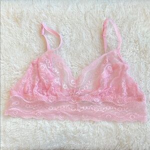 Elegant Pink Lace Bralette